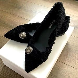 Balmain Jolie Tweed Medallion Flats